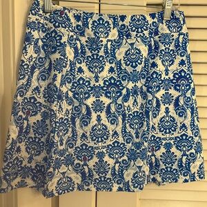 Blue and White Patterned Women's Skirt